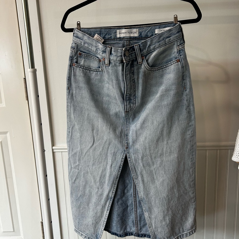 Denim Forum Blue Midi Skirt